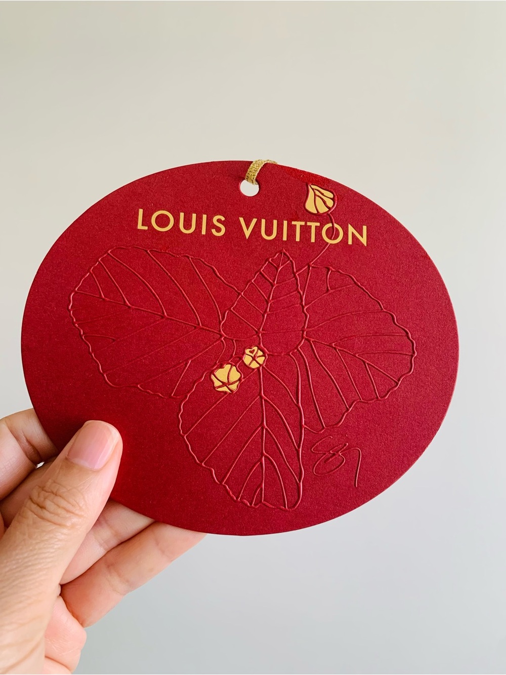 Louis Vuitton x Sig Zane Red Gold Hanging Ornament Tag Hawaii Limited